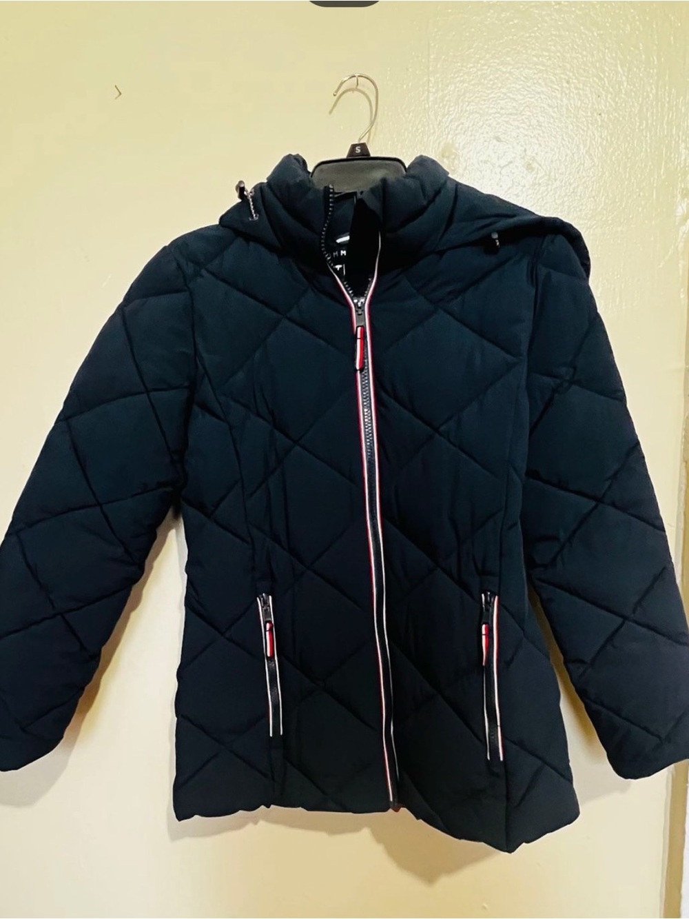 Tommy Hilfiger Girls' Quilted Hooded Puffer Jacket - Navy